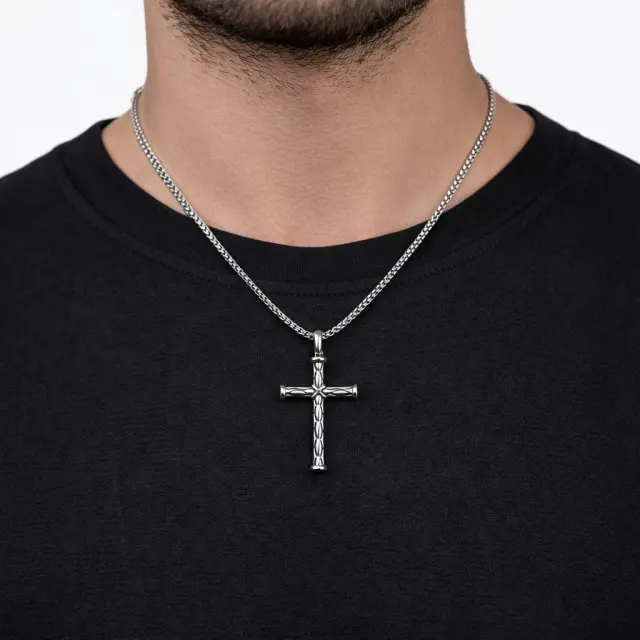 Ghetto Stainless Steel Cross Necklace | Silver Tone 2
