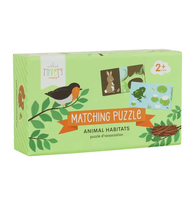 A Little Lovely Company: Puzzle Μαθαίνω τα ζωάκια και τα μέρη που ζουν (2+ ετών) PGMPAH10