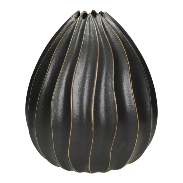 Βάζο Μαύρο Πέτρα 22.5x22.5x26cm