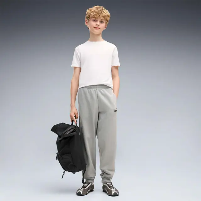 Puma Boy's Essentials 2 Color No1 Logo Fleece Sweatpants Γκρι Ανοιχτό 685824-63 (Puma) 3