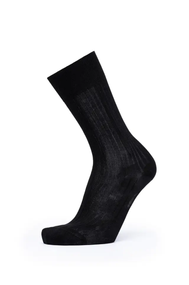 SC-M102-700 - Black - SOCKS MEN ULISSE MERCERISED STRIPE - O/S 41-46