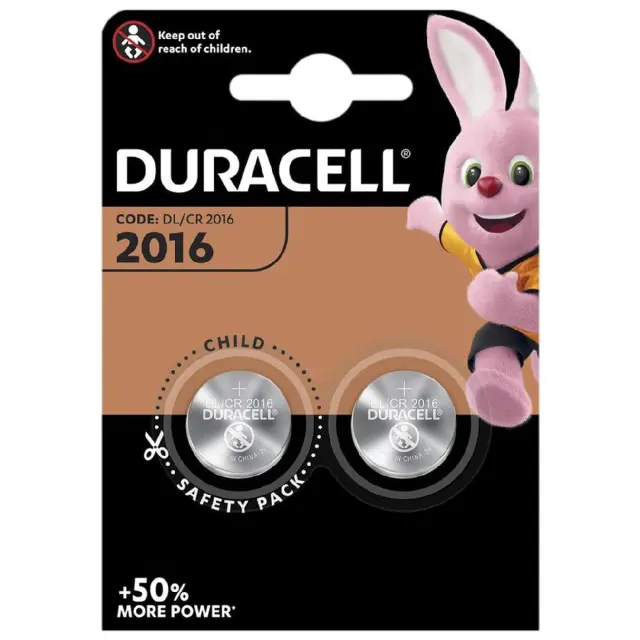 Duracell Μπαταρίες Λιθίου Ρολογιών CR2016 3V 2τμχ (DBCR2016)(DURDBCR2016) 2