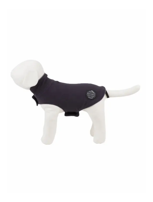 Peppy Buddy - Fleece Dog Jacket XXL, Charcoal Grey 55 cm - Pet Supplies