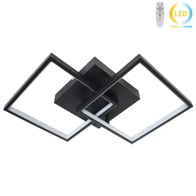 Φωτιστικό οροφής LED 27W 58x35x8 εκ. μαύρο με controller - GLOBOBOX