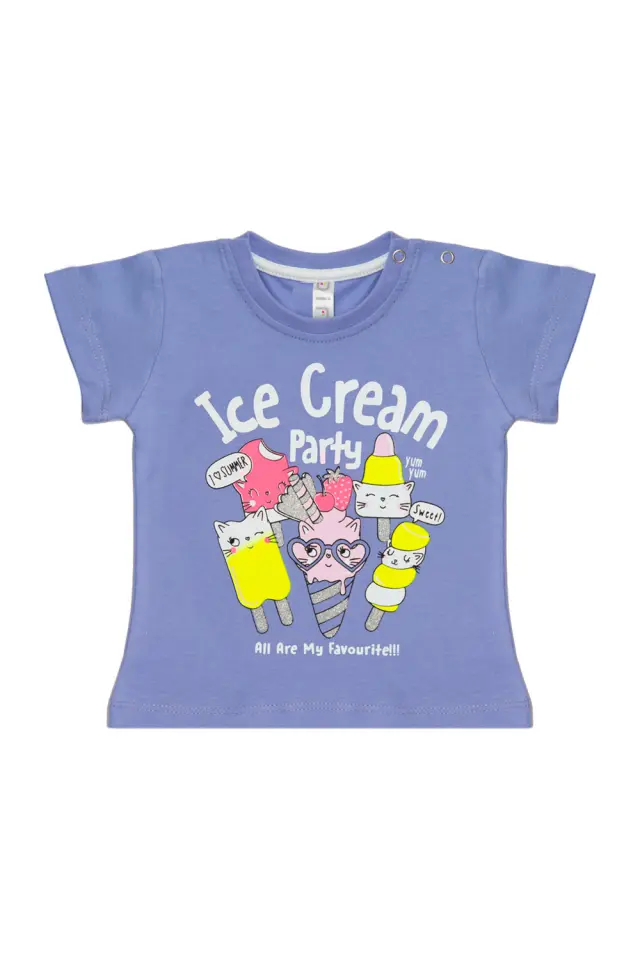 T-shirt Baby Ice Cream Party Λιλά