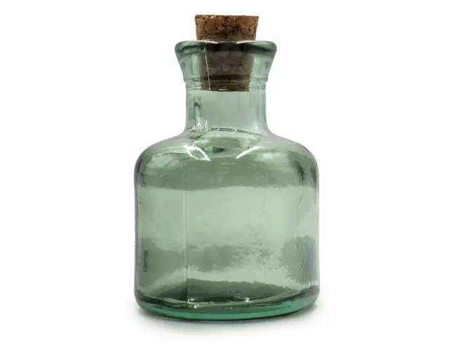 Διακοσμητικό Μπουκάλι με πώμα Glass Drops Ramos (5323DB600) Aπό 100% ανακυκλωμένο γυαλί, Xωρητικότητας 125ml, Διαστάσεων Ø 7 x Υ 10 cm, Νatural Green 5323DB600 2