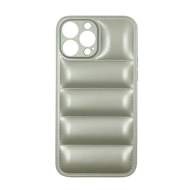 Puff Θήκη Σιλικόνης για iPhone 13 Pro Max - Ασημί