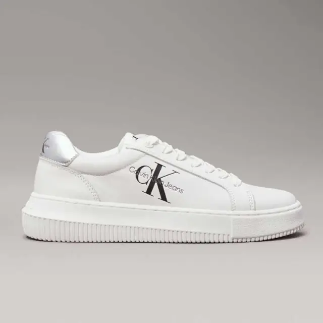 Calvin Klein - Γυναικεία Sneakers Chunky Cupsole Laceup Lth Ml Mtl YW0YW01476-0K9 Λευκό - 40