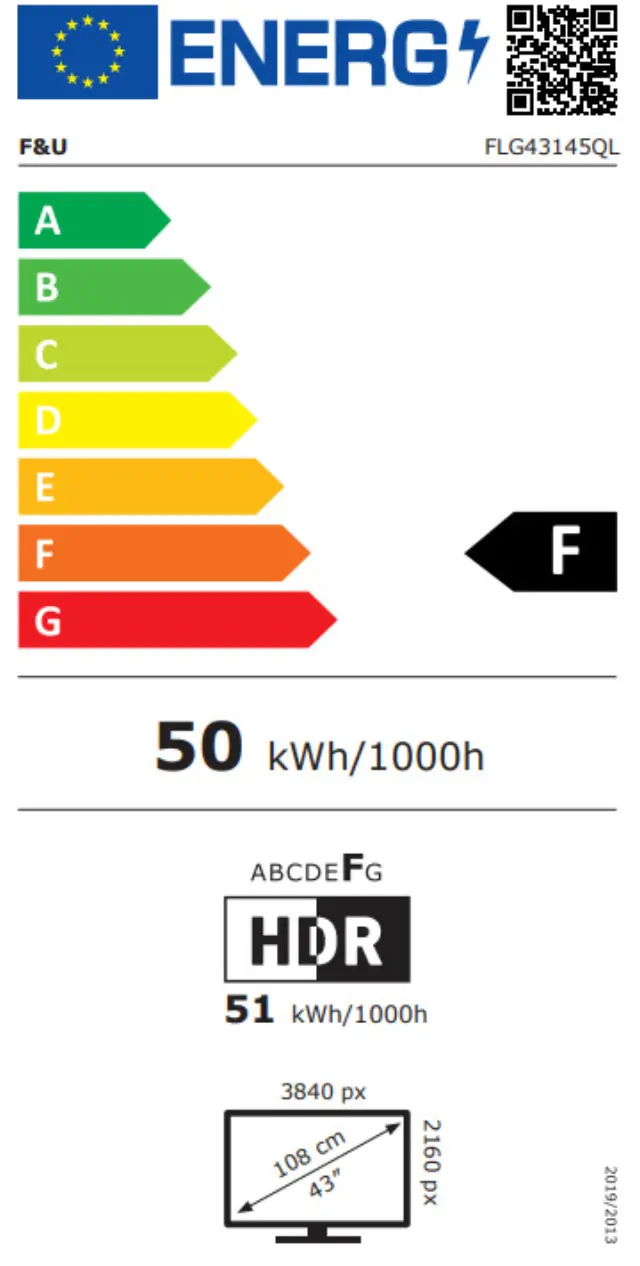 F&U Smart Τηλεόραση 43" 4K UHD QLED FLG43145QL HDR (2025) 2