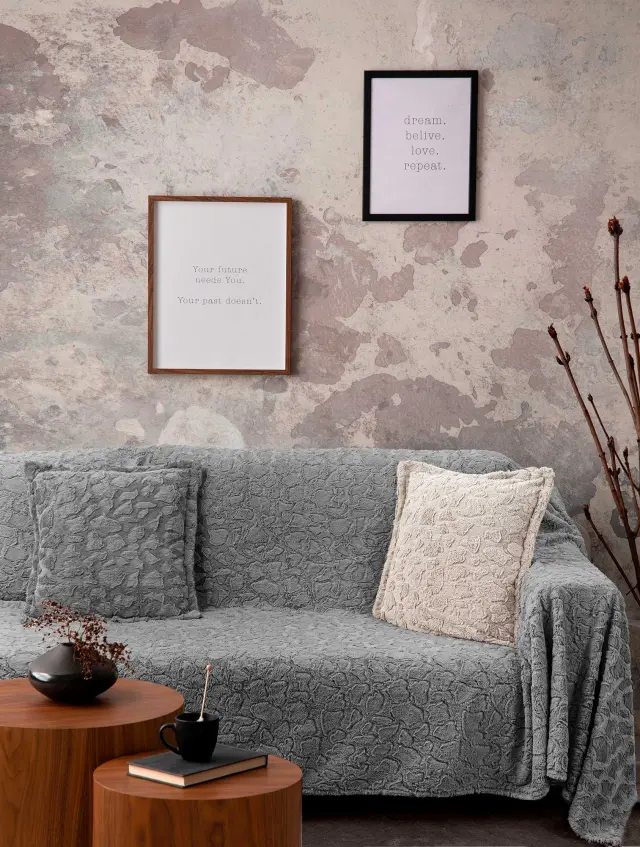 Ριχτάρι RUBBLE GREY MADI πολύθρονας: 170 x 180 εκ.
