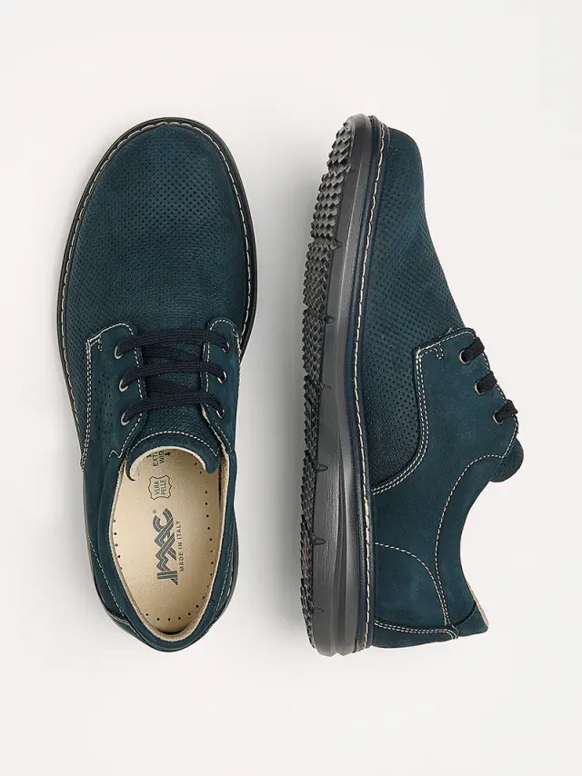 Imac Δετά-Oxfords Ανδρικό δέρμα Nubuck Μπλέ IMA/350780 BLUE 3