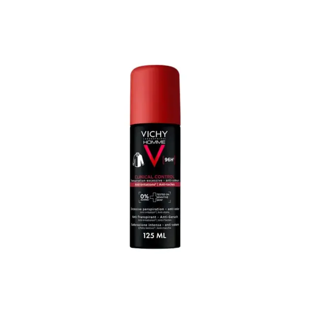 Vichy Homme Clinical Control 96h Ανδρικό Αποσμητικό Σπρέι για 96 Ώρες Προστασίας, 125ml