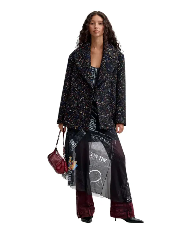 Desigual - Γυναικείο Ημίπαλτο Bottone 26WWEW21-2000 Μαύρο