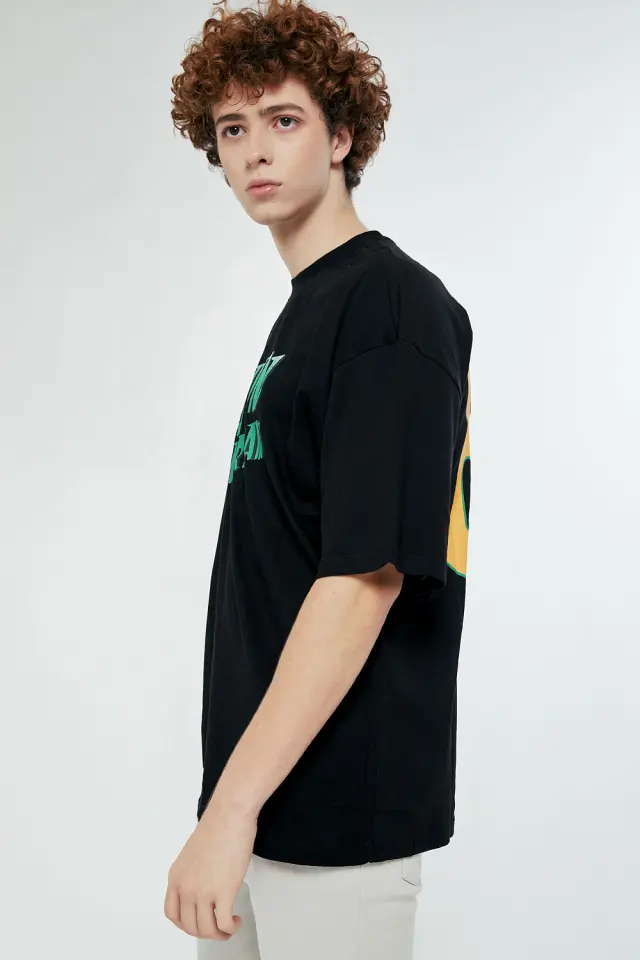 T-Shirt Βαμβακερό Martian Μαύρο 2