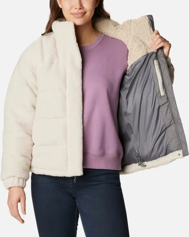 Columbia Ruby Falls Novelty Γυναικείο Puffer Μπουφάν Sherpa Εκρού 2051451-278 - XL 3