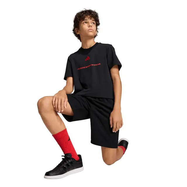 adidas Sportswear Boy's Slogan Single Jersey Tee Μαύρο KG5188 (adidas Sportswear) - 128 3
