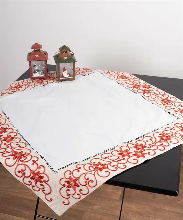 χριστουγεννιάτικο τραπεζομάντηλο (160cm x 220cm) 9016 άμμου - -