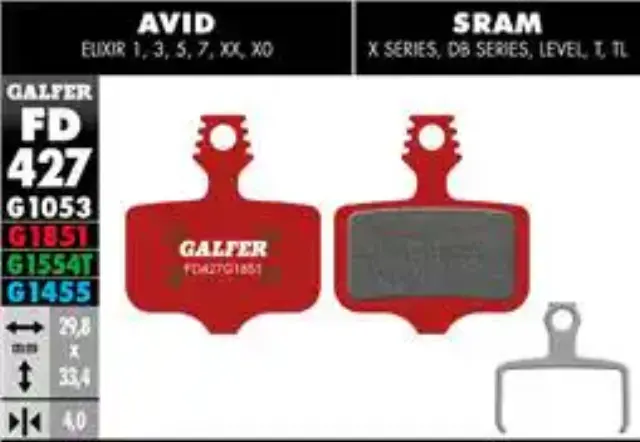 ΤΑΚΑΚΙΑ ΔΙΣΚΟΦΡΕΝΟΥ GALFER FD427 ADVANCED ΓΙΑ SRAM/AVID ELIXIR, XX, X0, X7, X9 2