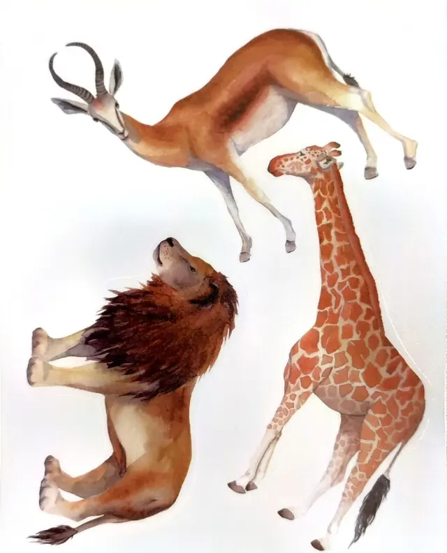 Αυτοκόλλητα Τοίχου Wall Sticker Ζώα 18τμχ ΟΕΜ