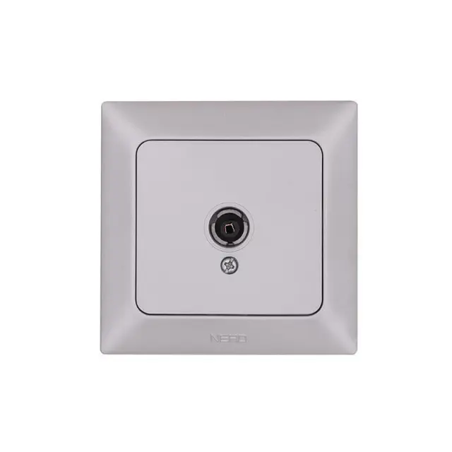 Πρίζα TV Tερματική Νίκελ Ματ 8.2x8.2x3.6cm