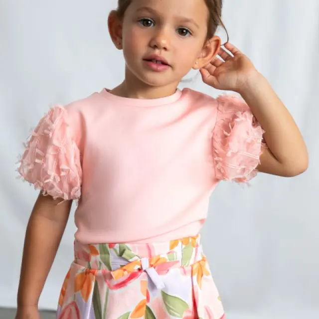 Mini 2 έως 10 ετών Μπλούζα με τούλι blossom