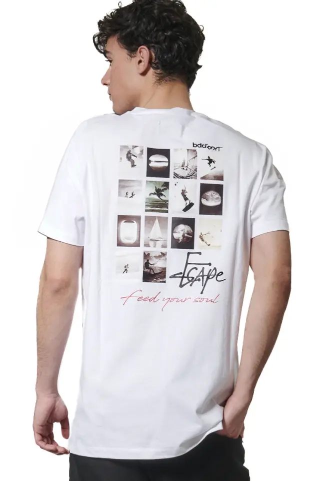 Body Action Men's Graphic T-Shirt White 053628-01-02 - 2XL