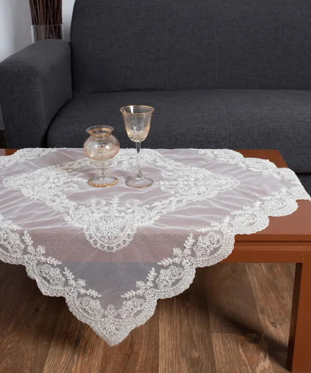 τραπεζοκαρέ (135cm x 135cm) YL12A-176 ivory - -