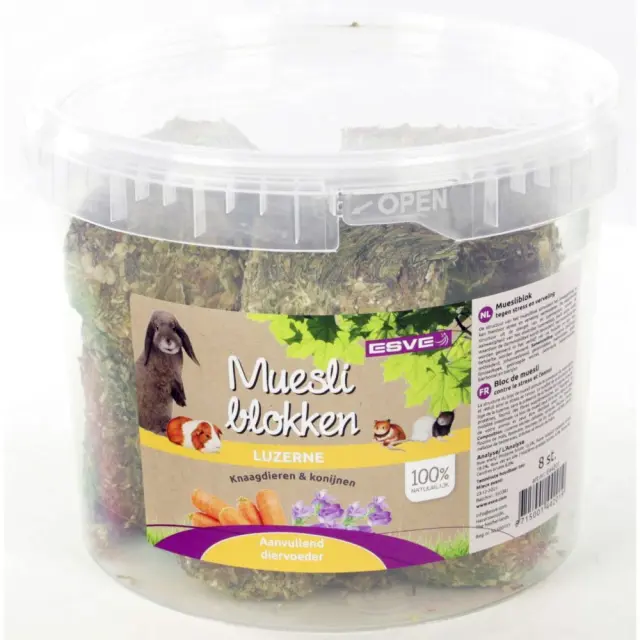Esve Συμπιεσμένο Χόρτο Muesli blok για Κουνέλια & Τρωκτικά 8τμχ
