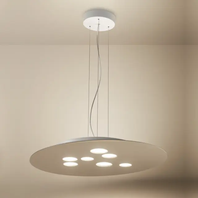 LUNA S φωτιστικό κρεμαστό 10φωτο άσπρο-dove grey Dove Grey