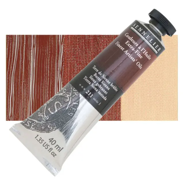 Sennelier Λάδι Finest Artists Oil 211 Burnt Sienna - 40ml