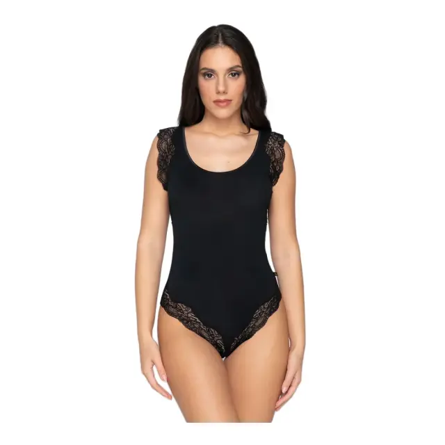 Luna Γυναικείο Κορμάκι Micromodal Micro Touch, Χρώμα Μαύρο 2