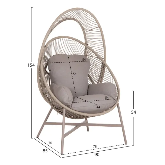 ΠΟΛΥΘΡΟΝΑ-ΦΩΛΙΑ FB96506.02 ΜΟΚΑ ΜΕΤΑΛΛΟ-P.E.RATTAN--ΓΚΡΙ ΜΑΞΙΛΑΡΙΑ 90x85x149Υεκ 2