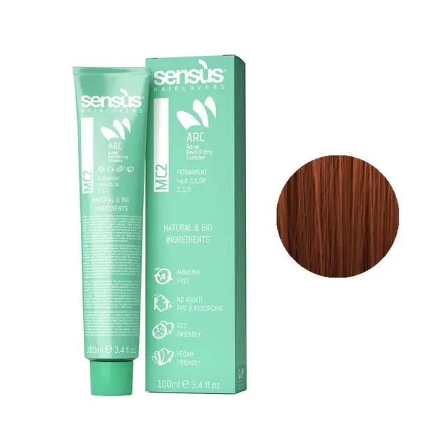 Sensus MC2 Permanent Hair Color 6.44 Intense Copper Dark Blonde 100ml - (μόνιμη βαφή χωρίς αμμωνία έντονο χάλκινο ξανθό σκούρο)