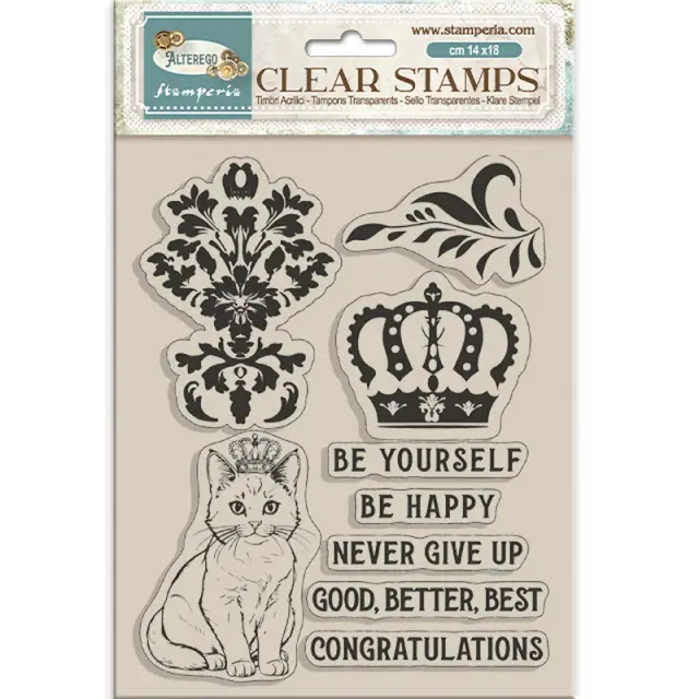 Σφραγίδα Stamperia 14×18 cm, Alterego, Crown and cat