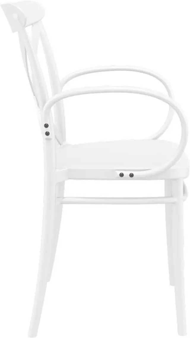 Πολυθρόνα Στοιβαζόμενη CROSS Λευκό PP 57x51x87cm 3