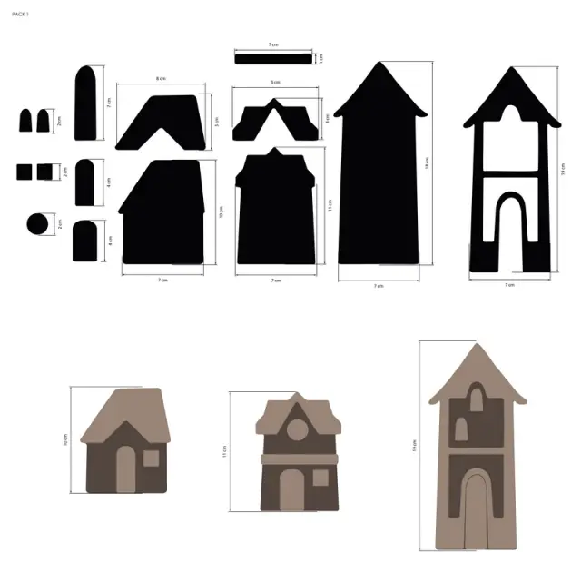 Διακοσμητικά σχέδια MDF, Stamperia, Σπιτάκια 2