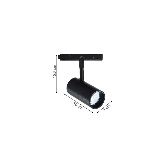 Inlight Σποτ μαγνητικής ράγας LED 10W 3CCT σε μαύρη απόχρωση D:10X5X15,3cm (TM0100-Black) 2