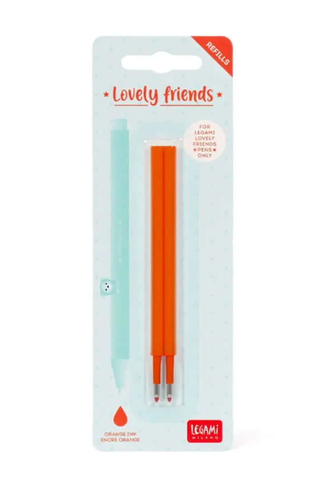 Legami Σετ 2 Ανταλλακτικά για Στυλό Gel - Lovely Friends - Πορτοκαλί