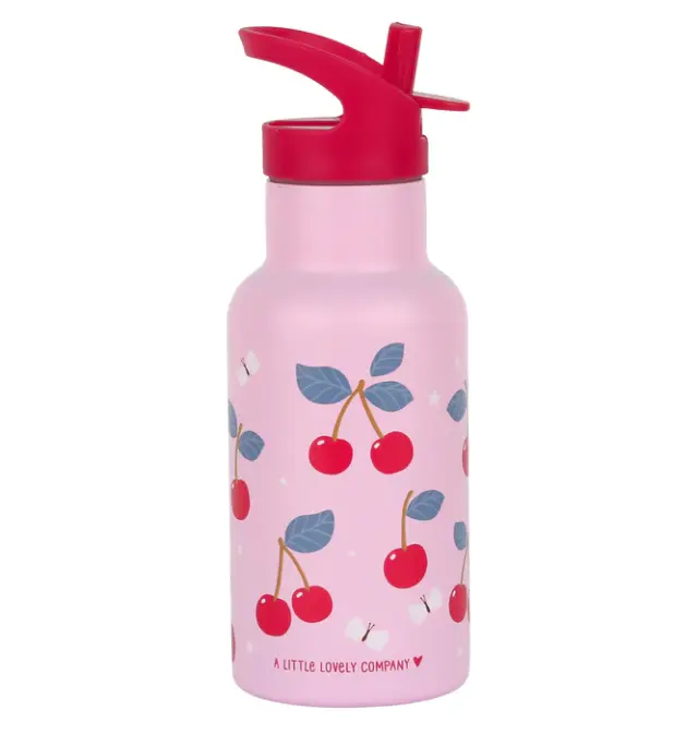 A Little Lovely Company Παιδικό Ανοξείδωτο Παγούρι Θερμός Cherries 350ml Με Καλαμάκι 3