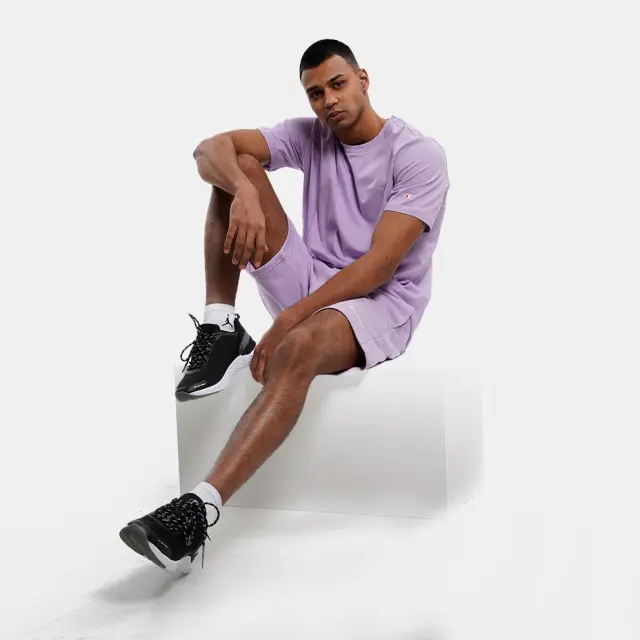 CHAMPION CREWNECK T-SHIRT ΜΠΛΟΥΖΑ ΑΝΔΡΙΚΗ PURPLE 3