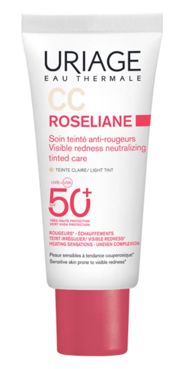 Uriage Roseliane CC Cream SPF50+ Ενυδατική Κρέμα κατά της Ερυθρότητας με Χρώμα - Light Tint 40ml