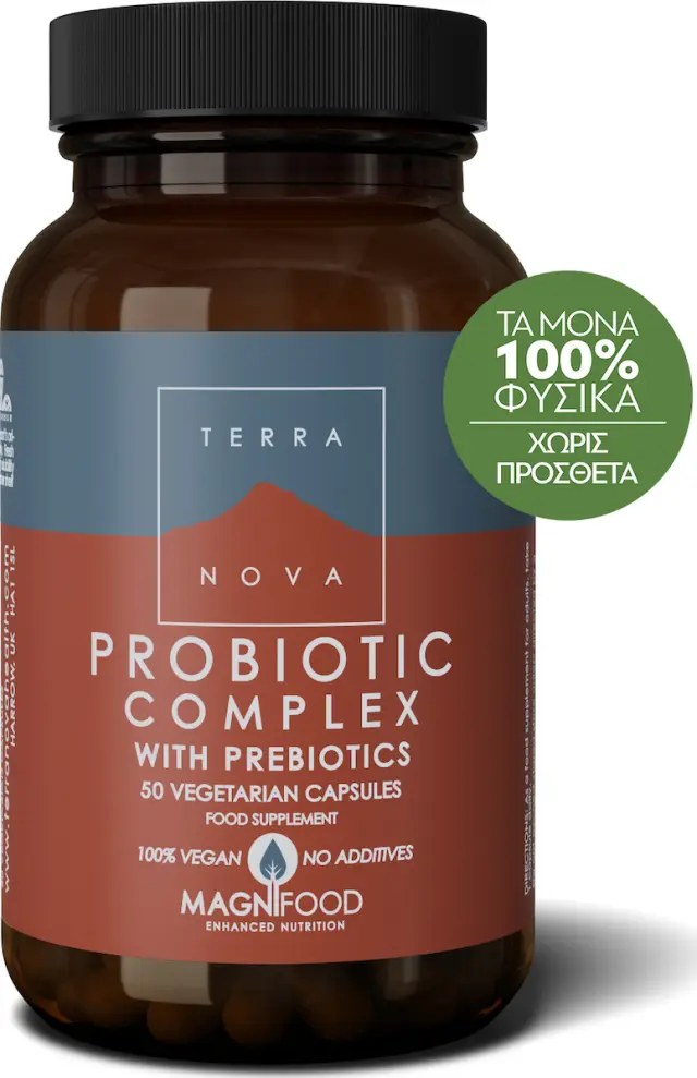 TerraNova Probiotic Complex with Prebiotics Συμπλήρωμα με Προβιοτικά & Πρεβιοτικά 100 φυτικές κάψουλες