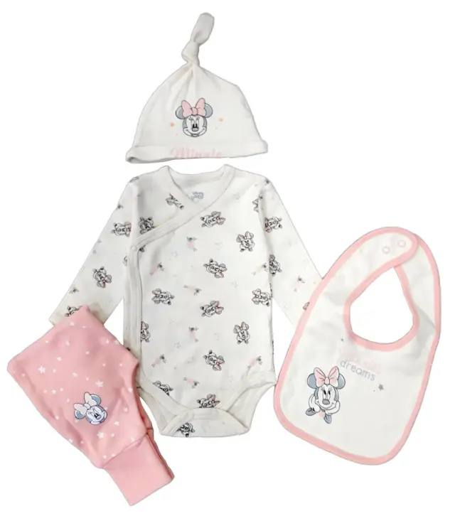 Σετ Νεογέννητου 4τμχ Interlock Cream Peach Minnie 8040109 - 0-3 μηνών (56-62cm)