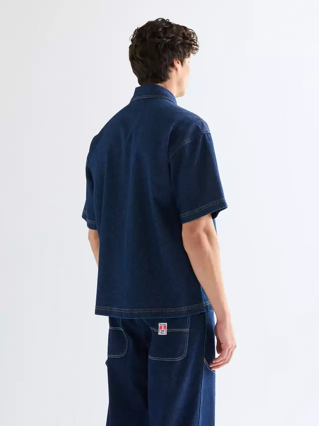 Wrangler Ανδρικό Τζιν Overshirt 112378123 – Rinse Blue - L 2