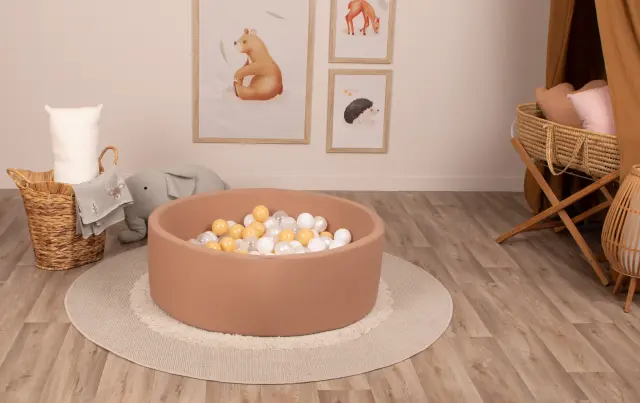 Delsit Μπαλοπισίνα με 200 πολύχρωμες μπάλες Beige 3