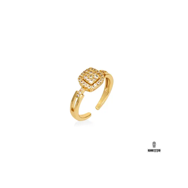 Ghetto Square ZC Ring Adjustable Gold