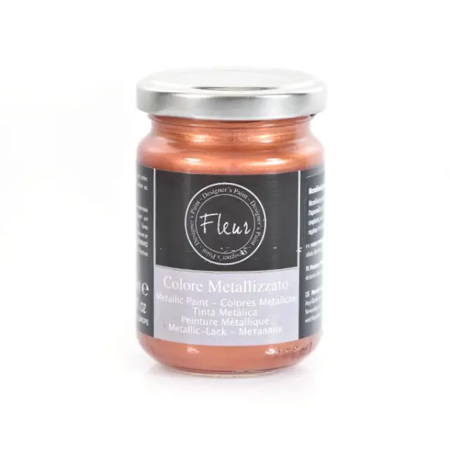 Fleur Colore Metallizzato Υγρό Χρώμα Χειροτεχνίας Πορτοκαλί Copper Club 130ml