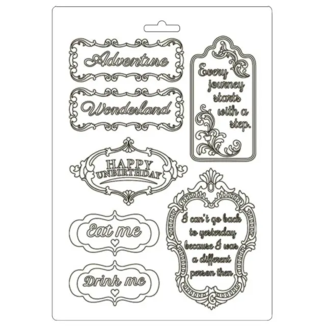 Καλούπι εύκαμπτο A5, 15x21cm, Stamperia, Alice in Wonderland Cards