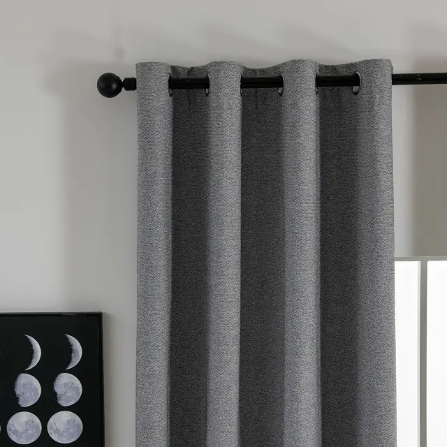 Beauty Home Κουρτίνα Full Blackout σκίασης με 8 κρίκους Elite Art 8392 Grey-Νο7 140x270 Σκούρο Γκρι 3
