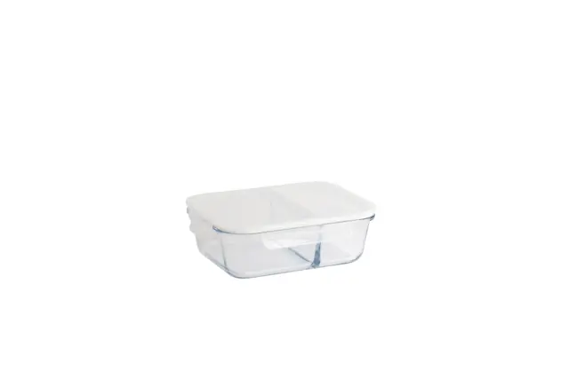 Glass Storage Box 1450ml - 2 Compartments